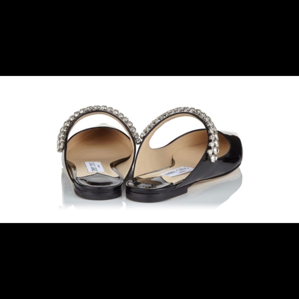 Jimmy Choo Embellished Patent Leather Flat Mules BRAND NEW - Picture 4 of 9
